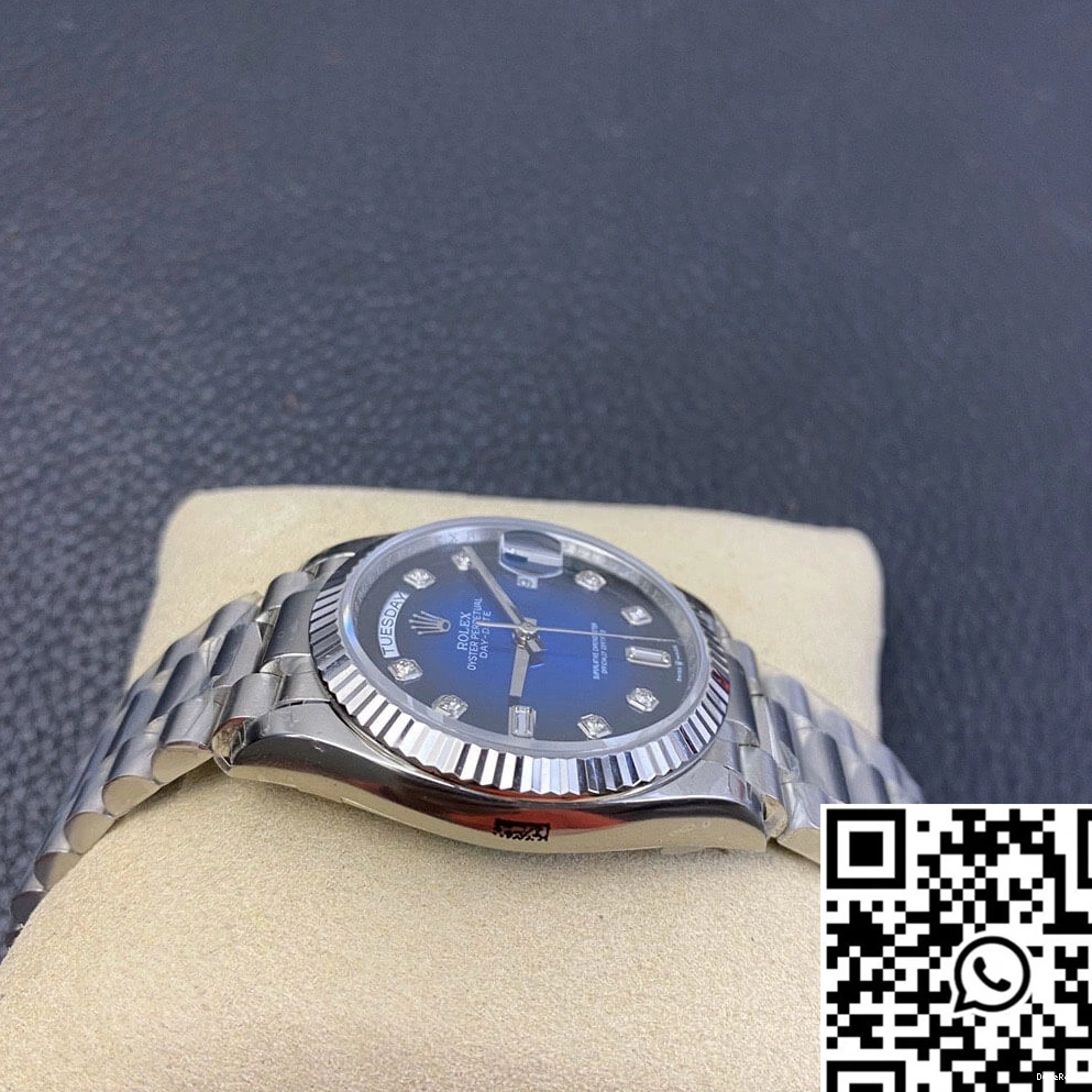 EW Blue M128239-0023 Rolex Factory Gradient Dial Day-Date Diamond 0420